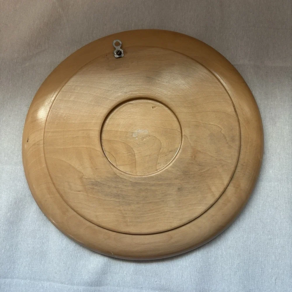 Handmade Wooden Plate Christian Wall Hanging 'Give Us This Day Our Daily Bread'